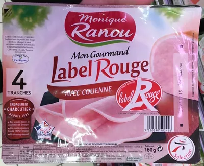 Mon Gourmand Label Rouge avec couenne Monique Ranou 160 g, code 3250390502456