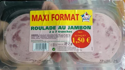 Roulade au jambon (2 x 7 tranches) Sans marque, Monique Ranou 250 g, code 3250390824619