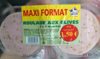 Roulade aux olives (2 x 7 tranches) Sans marque, Monique Ranou 250 g, code 3250390824671