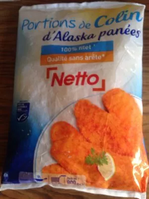 Portions de Colin Alaska Panées Netto 800 g e, code 3250390838807