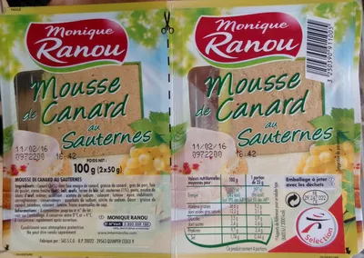 Mousse de Canard au Sauternes Monique Ranou 2 * 50 g (100 g), code 3250390911005