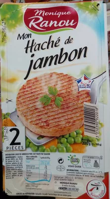 2 hachés de jambon Monique Ranou 200 g (2 x 100 g), code 3250390922018