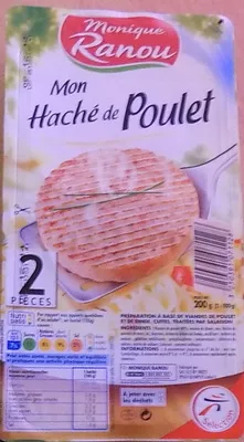 Mon Haché de Poulet (2 Pièces) Monique Ranou, Sélection Intermarché, Les Mousquetaires 200 g (2 x 100 g), code 3250391071128