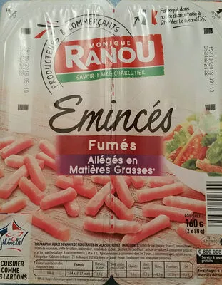 lardons fumés allégés en matières grasses Monique Ranou 160 g, code 3250391156399