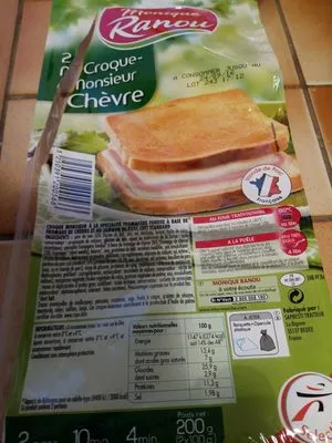 2 Croque-Monsieur Chèvre Monique Ranou, Intermarché 200 g, code 3250391200566