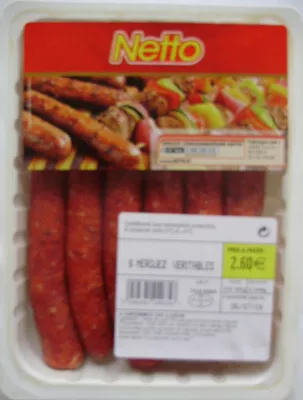 6 Merguez Véritables Netto, Les Mousquetaires 300 g , code 3250391240357