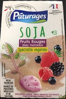 Soja fruits rouges avec morceaux Spécialité végétale Pâturages 400 g, code 3250391290468