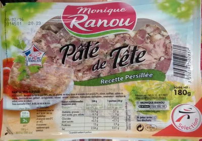 Pâté de Tête recette persillée Monique Ranou 180 g , code 3250391502837