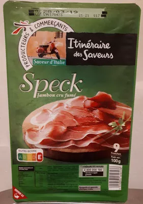 Jambon cru fumé Speck Itinéraire des saveurs 100 g, code 3250391616138