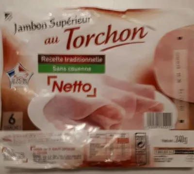 Jambon supérieur au torchon Netto , code 3250391655212