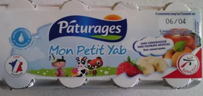 Mon Petit Yab - Pâturages - Banane-fraise /¨Pêche-abricot Pâturages 800 g, code 3250391733514