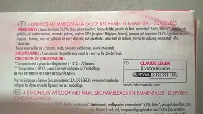 Endives au jambonSauce béchamel et emmental Monique Ranou 750 g, code 3250391922604