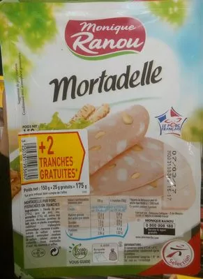 Mortadelle (+ 2  tranches gratuites) Monique Ranou 175 g (150 + 25 g), code 3250391993680