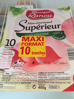 Mon Gourmand Supérieur sans couenne (10 tranches) Monique Ranou 400 g, code 3250391993703