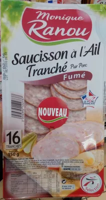 Saucisson à l'Ail Tranché Monique Ranou 150 g, code 3250392122737