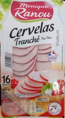 Cervelas tranché - pur porc Monique Ranou 150 g, code 3250392122768