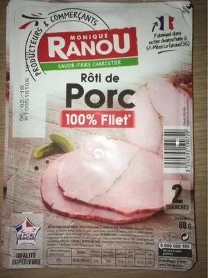 Roti de Porc 100% Filet Monique Ranou, Intermarché 80 g, code 3250392190729