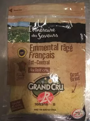 Emmental râpé français Est-Central Itinéraire des Saveurs 140 g, code 3250392343514