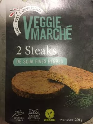 Steaks de soja fines herbes Veggie Marche, Intermarché 200, code 3250392353810