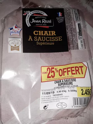 Chair à saucisse Jean Rozé jean rozé 500g, code 3250392355364