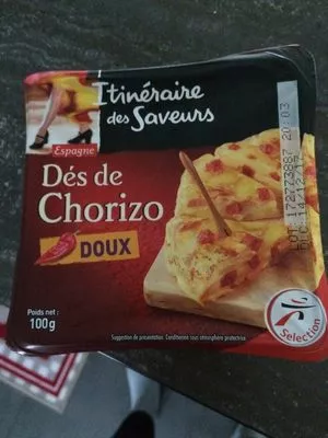 Dés de chorizo doux Itinéraire Des Saveurs 100 g, code 3250392430382