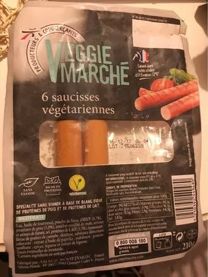 6 saucisses végétariennes Intermarché 210 g, code 3250392549480