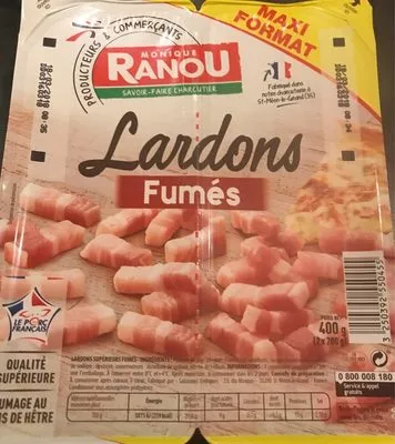 Lardons fumes Monique Ranou 400 g (2*200 g), code 3250392550455