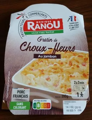 Gratin de choux fleurs au jambon Monique Ranou 280 g, code 3250392553593