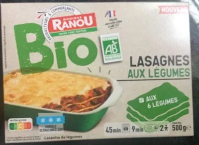 Bio lasagnes aux légumes Monique Ranou 500 g, code 3250392599140