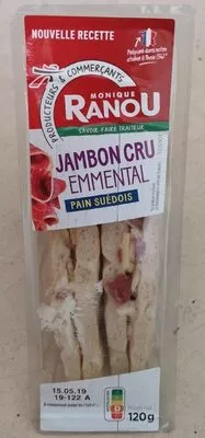 Pain suédois jambon cru emmental Monique Ranou 120 g, code 3250392764654