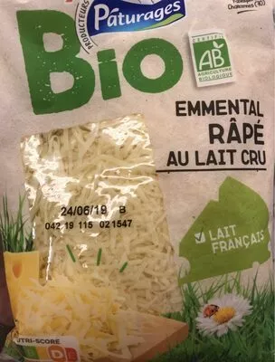 emmental râpé au lait cru bio Pâturages Bio Intermarché , code 3250392787080