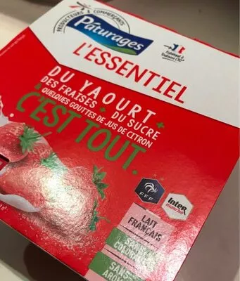 L'essentiel yaourt brassé à la fraise Pâturages, Intermarché , code 3250392842475