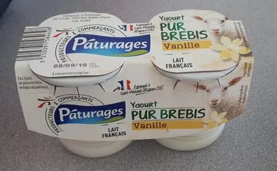 Yaourt pur brebis Paturages 2 x 125 g, code 3250791584648