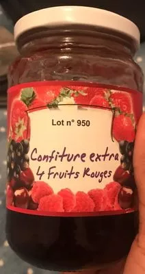 Confiture Extra 4 Fruits Rouges Auchan , code 3251140008884