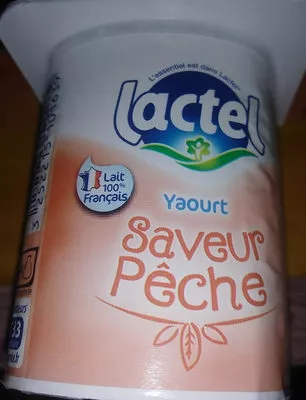 Yaourt saveur pêche lactel 125g, code 3252215101639