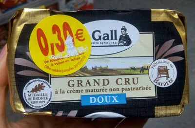 Beurre de baratte cru Doux Le Gall 250 g e, code 3252920015306