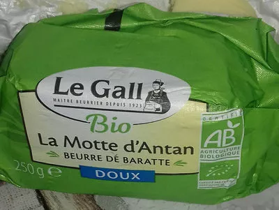 Beurre de baratte La Motte d'Antan doux bio Le Gall 250 g, code 3252920015900