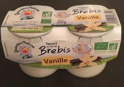 Yaourt au lait de brebis vanille Grandeur Nature 250 g (2x125g), code 3252920037513