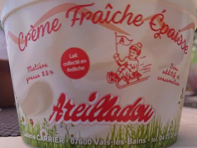 Creme fraiche epaisse AREILLADOU, 35%MG areilladou 200g, code 3254150003351