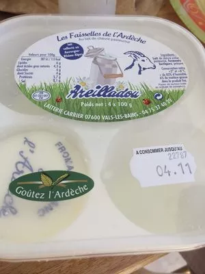 Laiterie Carrier faisselle de chèvre Areilladou 4 x 100g, code 3254150009605