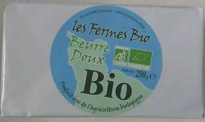 Beurre Doux Bio (82% MG) Les Fermes Bio 250 g, code 3254550020477