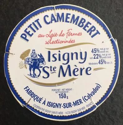 Petit Camembert Au Lait De Fermes Sélectionnées 22 Isigny Ste Mère 150g, code 3254550032012