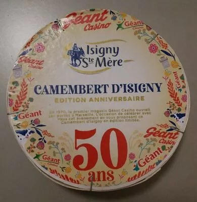 Camembert d'Isigny - edition anniversaire 50 ans Isigny Ste Mère, Géant Casino 250g, code 3254550035372