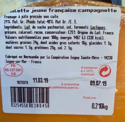 Mimolette jeune francaise  3254550 l, code 3254550038045