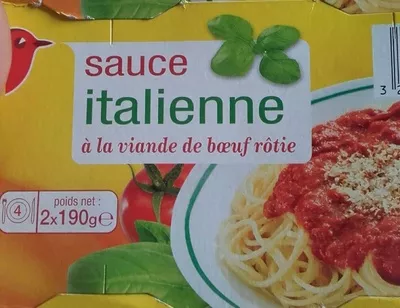 Sauce italienne à la viande de boeuf rôtie Auchan 2 x 190 g, code 3254560014015