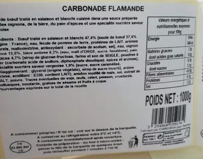 Carbonnade flamande auchan 1000g, code 3254560159174