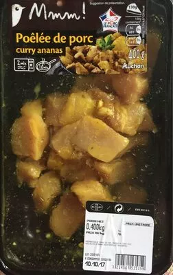 Poêlée de porc curry ananas Auchan , code 3254561535359