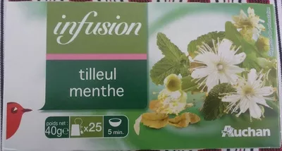 Infusion tilleul menthe Auchan 40 g, code 3254565185536