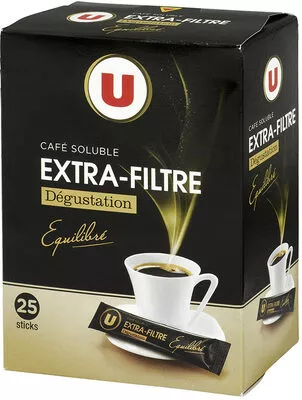 Café soluble lyophilisé extra filtre U 25 sachets de 2 g, 50 g, code 3256220321532