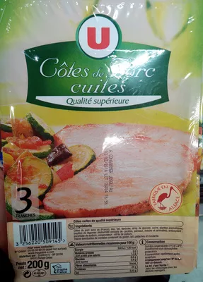 Côtes de Porc cuites U 200 g, code 3256220509145